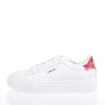 LEVIS EVELYN SNEAKERS ΛΕΥΚΟ-ΚΟΚΚΙΝΟ