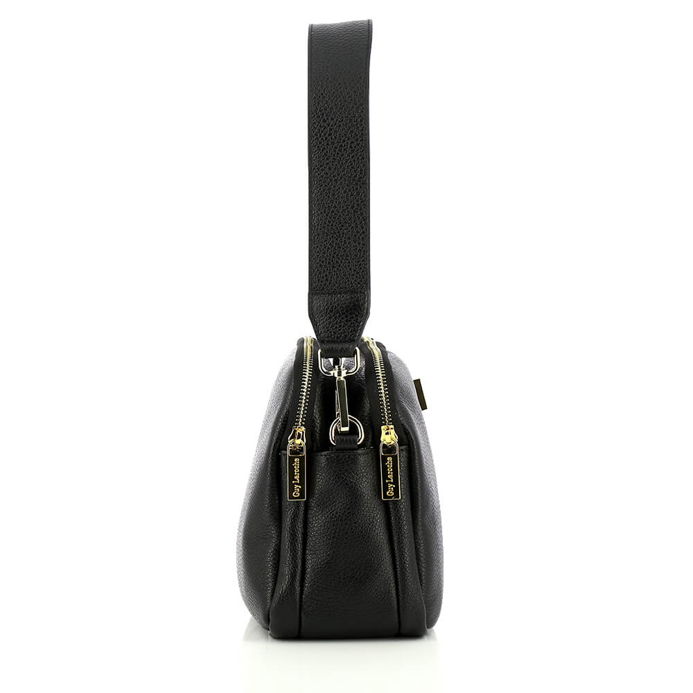 GUY LAROCHE ΔΕΡΜΑΤΙΝΗ ΓΥΝΑΙΚΕΙΑ ΤΣΑΝΤΑ CROSSBODY ΜΑΥΡΗ