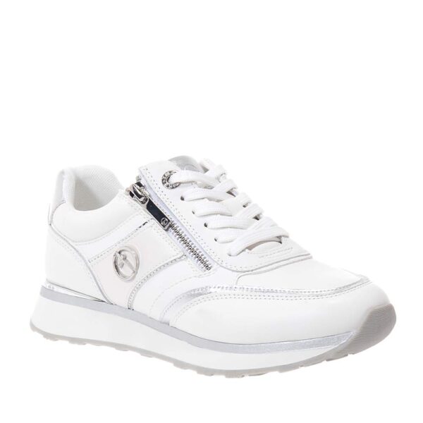 TAMARIS ΓΥΝΑΙΚΕΙΑ ΔΕΡΜΑΤΙΝΑ SNEAKERS ΛΕΥΚΑ