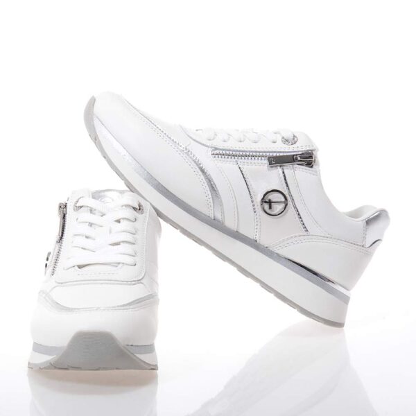 TAMARIS ΓΥΝΑΙΚΕΙΑ ΔΕΡΜΑΤΙΝΑ SNEAKERS ΛΕΥΚΑ