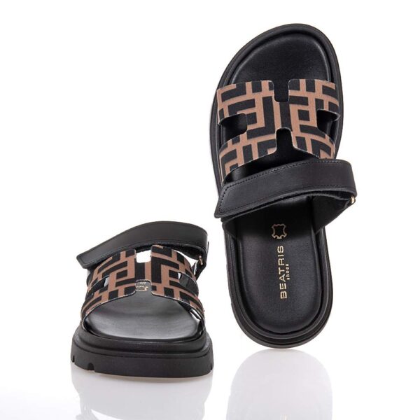 BEATRIS ΓΥΝΑΙΚΕΙΑ MULES FLATFORMS ΚΑΦΕ-ΜΑΥΡΟ
