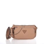 GUESS NOELLE ΓΥΝΑΙΚΕΙΑ ΤΣΑΝΤΑ DOUBLE POUCH ΜΠΕΖ