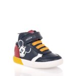 GEOX B GISLI ΠΑΙΔΙΚΑ SNEAKERS HIGH MICKEY MOUSE ΜΠΛΕ