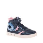 GEOX J SKYLIN ΠΑΙΔΙΚΑ ΜΠΟΤΑΚΙΑ STITCH ΜΕ ΦΩΤΑΚΙΑ ΜΠΛΕ