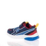GEOX J CIBERDRON ΠΑΙΔΙΚΑ SNEAKERS SUPERMAN ΜΕ ΦΩΤΑΚΙΑ ΜΠΛΕ