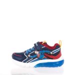 GEOX J CIBERDRON ΠΑΙΔΙΚΑ SNEAKERS SUPERMAN ΜΕ ΦΩΤΑΚΙΑ ΜΠΛΕ