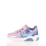 GEOX J FADINLIGHT ΠΑΙΔΙΚΑ ΑΘΛΗΤΙΚΑ FROZEN ΜΕ ΦΩΤΑΚΙΑ ΡΟΖ
