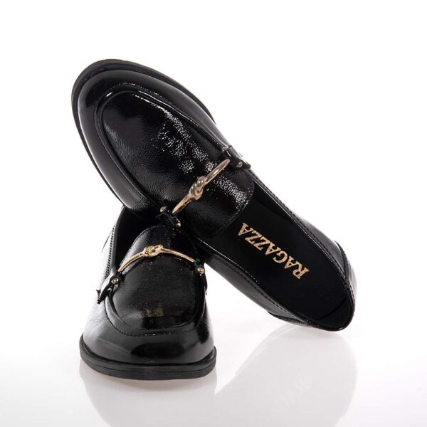 RAGAZZA ΓΥΝΑΙΚΕΙΑ LOAFERS ΔΕΡΜΑΤΙΝΑ ΜΑΥΡΑ ΛΟΥΣΤΡΙΝΙ