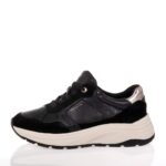 TAMARIS ΓΥΝΑΙΚΕΙΑ SNEAKERS ΔΕΡΜΑΤΙΝΑ ΜΑΥΡΑ