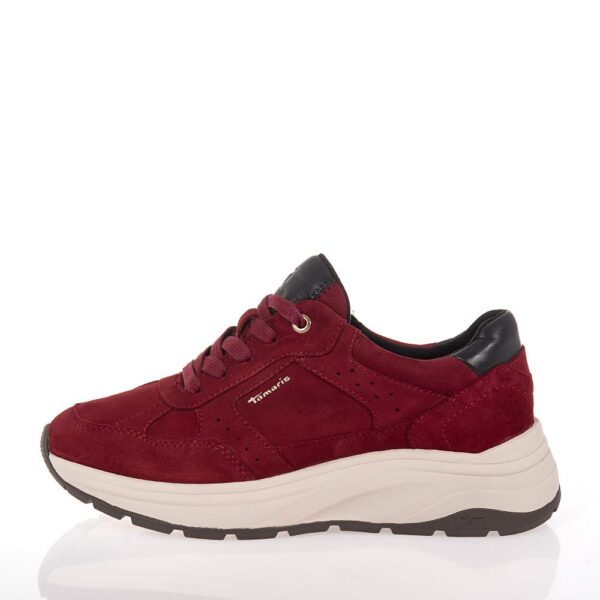 TAMARIS ΓΥΝΑΙΚΕΙΑ SNEAKERS ΔΕΡΜΑΤΙΝΑ ΜΠΟΡΝΤΟ
