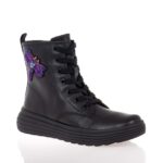 GEOX J PHAOLAE ΠΑΙΔΙΚΑ ΜΠΟΤΑΚΙΑ ΜΑΥΡΑ