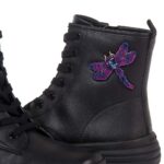 GEOX J PHAOLAE ΠΑΙΔΙΚΑ ΜΠΟΤΑΚΙΑ ΜΑΥΡΑ