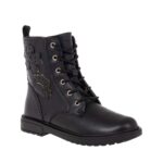 GEOX J ECLAIR ΠΑΙΔΙΚΑ ΜΠΟΤΑΚΙΑ ΜΑΥΡΑ