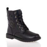 GEOX J ECLAIR ΠΑΙΔΙΚΑ ΜΠΟΤΑΚΙΑ ΜΑΥΡΑ