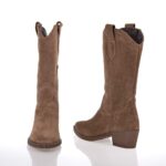 TAMARIS ΓΥΝΑΙΚΕΙΕΣ ΔΕΡΜΑΤΙΝΕΣ ΜΠΟΤΕΣ COWBOY ΚΑΦΕ