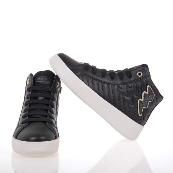 GEOX J MIKIROSHI ΠΑΙΔΙΚΑ SNEAKERS HIGH ΜΑΥΡΑ
