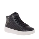 GEOX J MIKIROSHI ΠΑΙΔΙΚΑ SNEAKERS HIGH ΜΑΥΡΑ