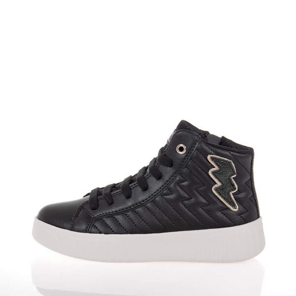 GEOX J MIKIROSHI ΠΑΙΔΙΚΑ SNEAKERS HIGH ΜΑΥΡΑ