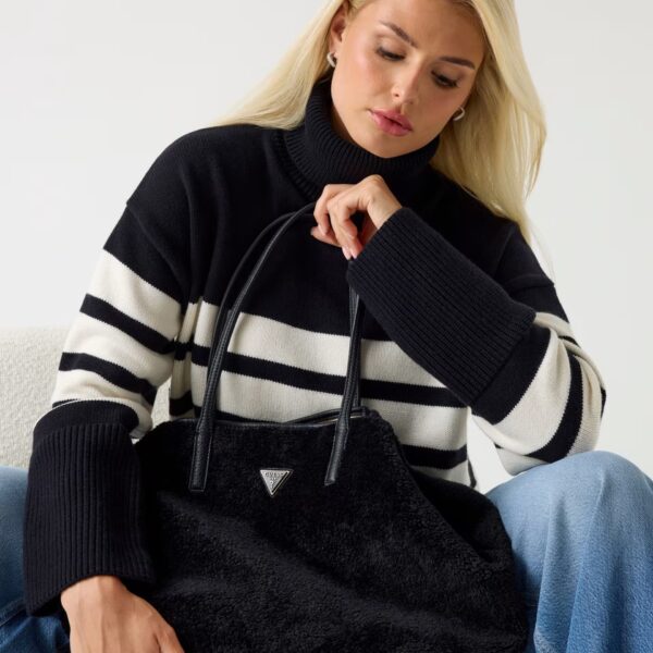 GUESS VICTTORIA LARGE ΓΥΝΑΙΚΕΙΑ SHOPPER ΤΣΑΝΤΑ ΜΠΕΖ-ΤΑΜΠΑ