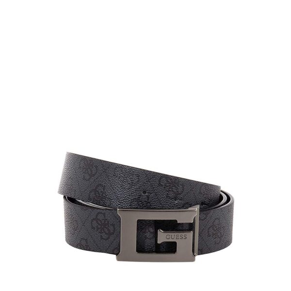 GUESS ΑΝΔΡΙΚΗ ΖΩΝΗ ΑΝΘΡΑΚΙ-ΜΑΥΡΗ