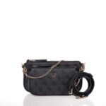 GUESS NOELLE II ΓΥΝΑΙΚΕΙΑ ΤΣΑΝΤΑ DOUBLE POUCH ΑΝΘΡΑΚΙ