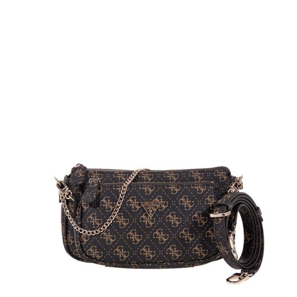 GUESS NOELLE II ΓΥΝΑΙΚΕΙΑ ΤΣΑΝΤΑ DOUBLE POUCH ΚΑΦΕ