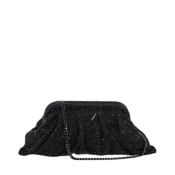 GUESS ZALINA ΓΥΝΑΙΚΕΙΟ FRAME CLUTCH ΜΑΥΡΟ