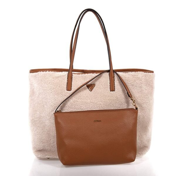 GUESS VICTTORIA LARGE ΓΥΝΑΙΚΕΙΑ SHOPPER ΤΣΑΝΤΑ ΜΠΕΖ-ΤΑΜΠΑ