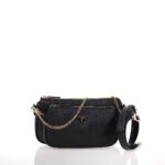 GUESS NOELLE II ΓΥΝΑΙΚΕΙΑ ΤΣΑΝΤΑ DOUBLE POUCH ΜΑΥΡΗ